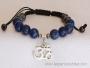 Bracelet Shamballa Tibétain pierre lapis lazuli taille ajustable à chaque poignet