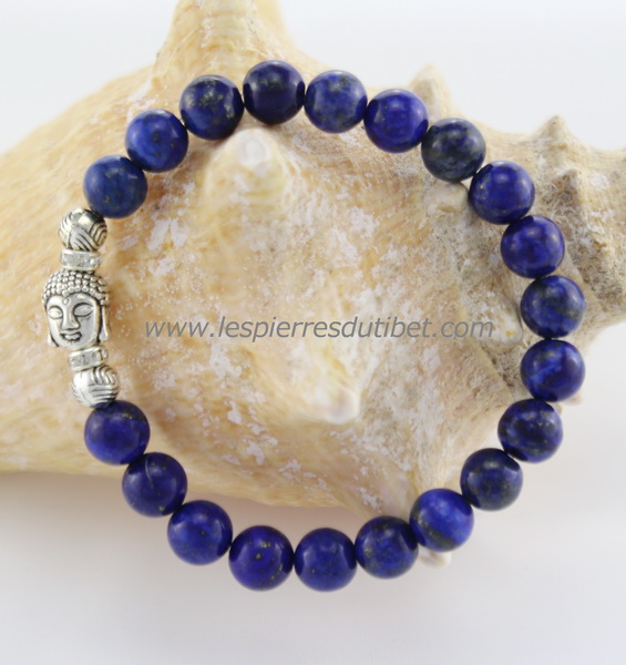 Bracelet Mala tibétain pierre lapis lazuli