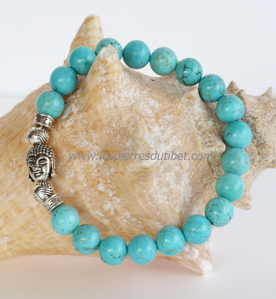 Bracelet Mala Tibétain pierre turquoise