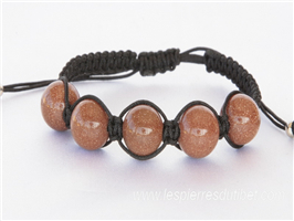 Bracelet shamballa tibétain pierre du soleil taille ajustable