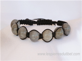 Bracelet Shamballa tibétain pierre labradorite