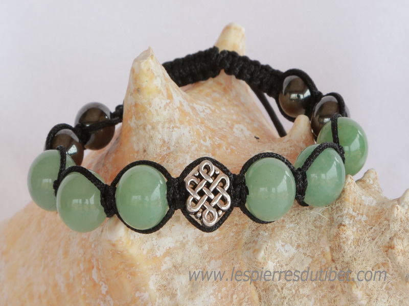 Bracelet Shamballa tibétain pierre jade