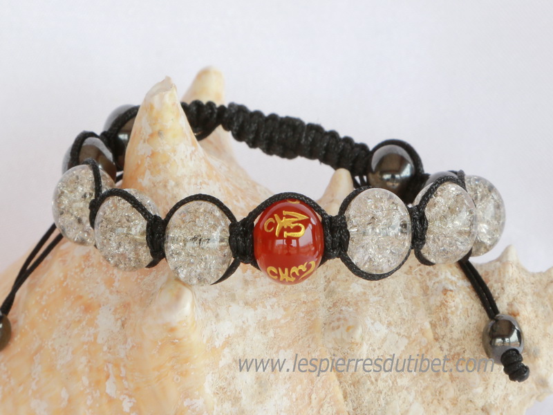 Bracelet Shamballa tibétain pierre cristal