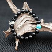 Bracelet Onyx et Turquoise perles