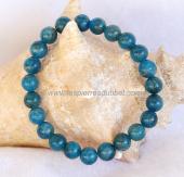 Bracelet Apatite bleue perles 9mm