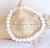 Bracelet Jade blanc perles 6mm
