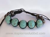 Bracelet Shamballa tibétain pierre turquoise