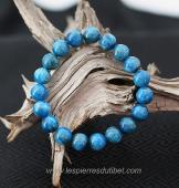 Bracelet Apatite bleue perles 10mm