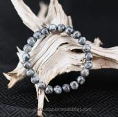 Bracelet Labradorite grise perles 8mm