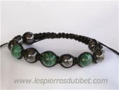 Bracelet Shamballa tibétain pierre malachite