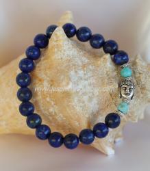 Bracelet Mala tibétain pierre lapis lazuli