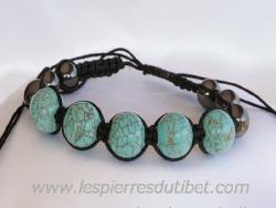 Bracelet shamballa pierre turquoise
