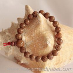 Bracelet Mala tibétain à poignet en graines d'arbre de Boddhi