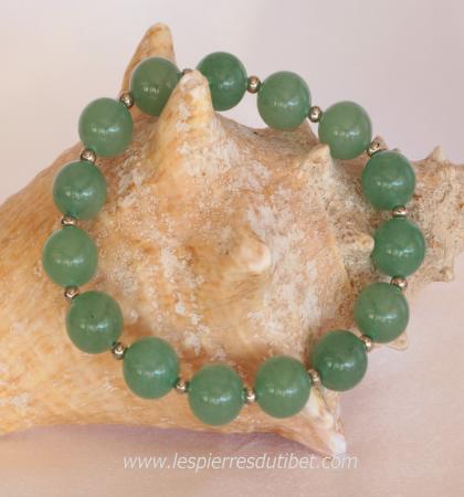 Bracelet pierre jade en élastique