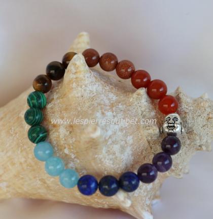 Le Bracelet traditionnel 7 chakras se souvient de l'Universalité du Monde Spirituel et de ses pouvoirs de Paix et de guérison ésotérique. À porter avec l'enthousiasme d'un coeur simple et libéré.
