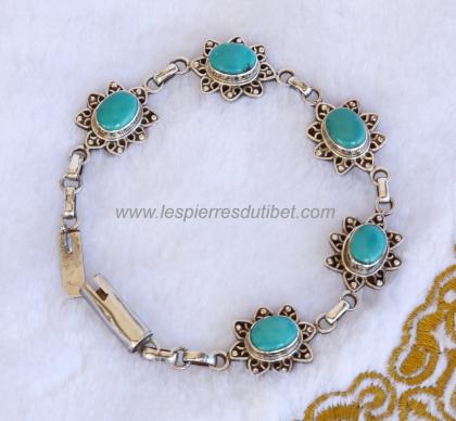 Bracelet Tibétain Turquoise argent 925