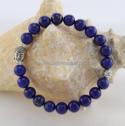 Bracelet Mala Tibétain pierre lapis lazuli
