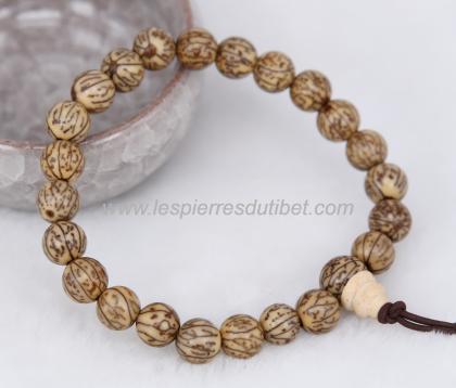Bracelet Mala Tibétain graine de dargent soie Boddhi