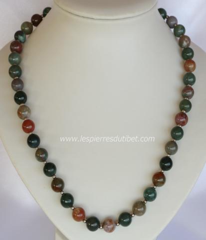 Collier pierre agate indienne taille 45cm