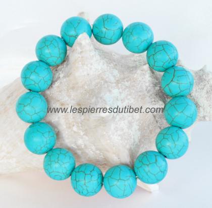 Bracelet tibétain pierre turquoise