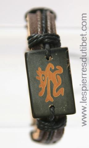 Bracelet homme tibétain en cuir