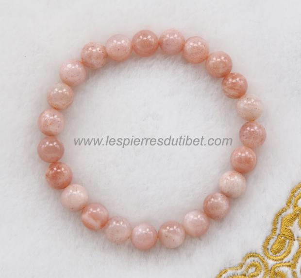 Bracelet de perle en pierre naturelle pierre de soleil pierre de sable or  8mm bracelet de lithotherapie bien être bracelets fait main – Shiny Bohème