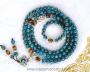 Mala Tibétain pierre apatite bleu 108 perles