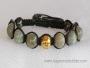 Bracelet Shamballa Tibétain pierre labradorite taille ajustable à chaque poignet