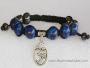 Bracelet Shamballa Tibétain pierre lapis lazuli taille ajustable à chaque poignet