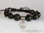 Bracelet Shamballa Tibétain pierre onyx taille ajustable à chaque poignet