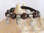 Bracelet Shamballa Tibétain pierre grenat taille ajustable à chaque poignet