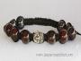 Bracelet Shamballa Tibétain pierre grenat taille ajustable à chaque poignet