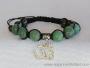 Bracelet Shamballa Tibétain pierre jade taille ajustable à chaque poignet