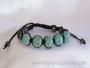 Bracelet shamballa tibétain pierre turquoise et hématite aimantée taille ajustable