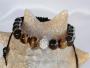 Bracelet Shamballa Nialaya Tibétain pierre oeil de tigre ajustable à chaque poignet