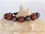 Bracelet Shamballa tibétain pierre agate feu ajustable à chaque poignet