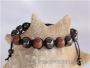 Bracelet Shamballa tibétain pierre du soleil ajustable à chaque poignet