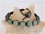 Bracelet Shamballa Tibétain pierre jade ajustable à chaque poignet