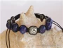 Bracelet Shamballa pierre lapis-lazuli taille ajustable à chaque poignet